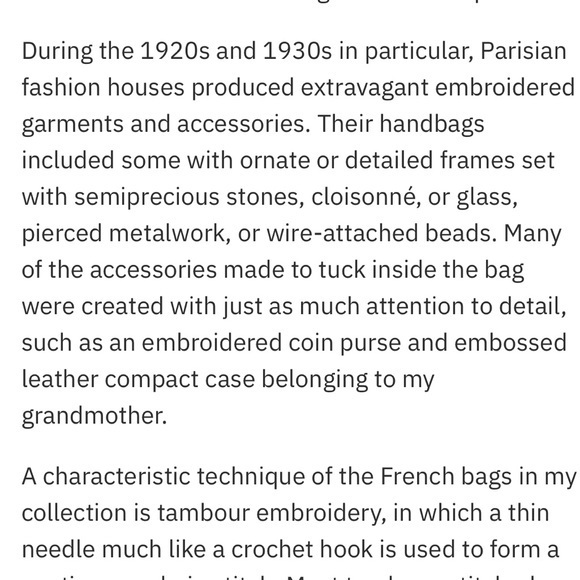 Antique French glass beaded 20s Art Deco Point de Beauvais embroidered - Picture 4 of 15